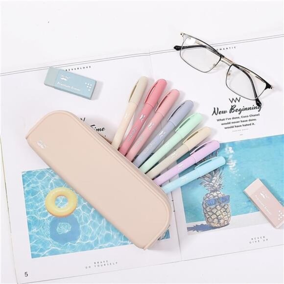 Women Small Silicone Pencil Case,‎ Malibu Dune Color Pencil Pouch Pencil Case - Picture 7 of 7
